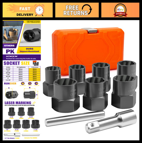 9pcs heavy duty bolt extractor - duty,